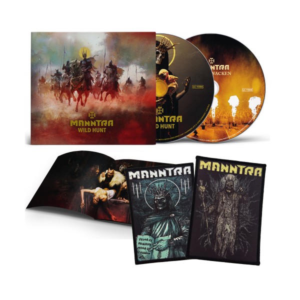 MANNTRA Digipak 2-CD «WILD HUNT» + 2x Patch Bundle